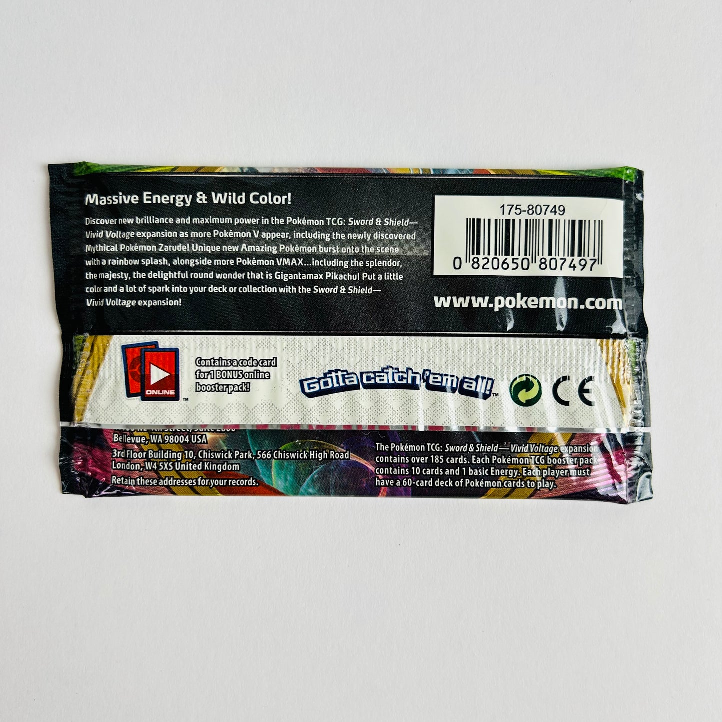 Pokémon TCG: Sword and Shield Vivid Voltage 10 Card Booster Pack (Free Shipping)