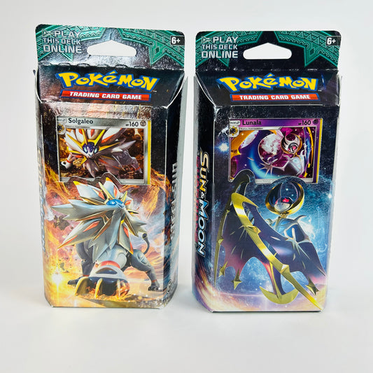 Pokémon TCG: Sun & Moon Guardians Rising, Two Deck Bundle including the Steel Sun 60 card Theme Deck featuring a Holographic Solgaleo and the Hidden Moon 60 card Theme Deck featuring a Holographic Lunala (Free Shipping)